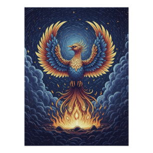 Phoenix: mystical world, symbol of good fortune poster