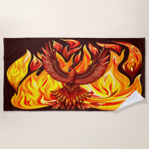 Phoenix mythological immortal Creature Beach Towel