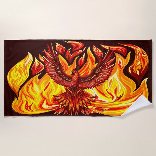 Phoenix mythological immortal Creature Beach Towel (Front)