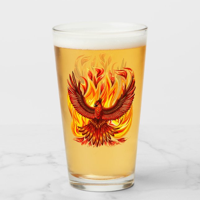 Phoenix mythological immortal Creature Glass (Front Filled)
