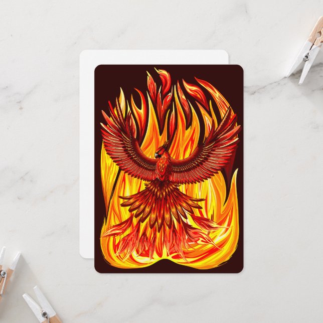 Phoenix mythological immortal Creature Invitation (Front/Back In Situ)