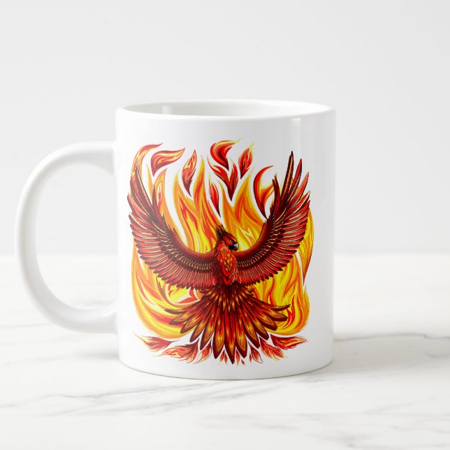 Phoenix mythological immortal Creature Large Coffee Mug (Left)