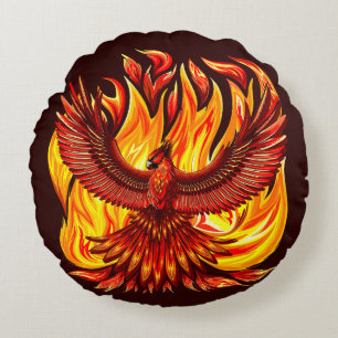 Phoenix mythological immortal Creature Round Cushion