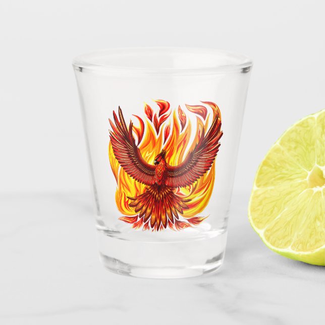 Phoenix mythological immortal Creature Shot Glass (Front)