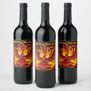 Phoenix mythological immortal Creature Wine Label