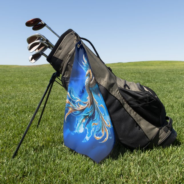 Phoenix of the Sapphire Dawn  Golf Towel (Green)