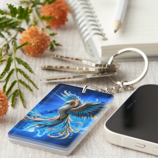 Phoenix of the Sapphire Dawn  Key Ring (Front Right)