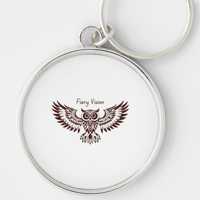 Phoenix Owl – Fiery Vision Key Ring (Front)