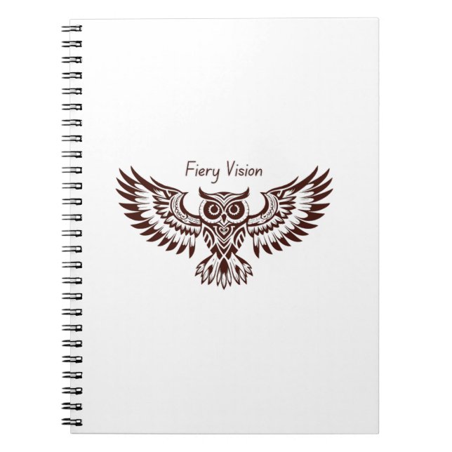 Phoenix Owl – Fiery Vision Notebook (Front)