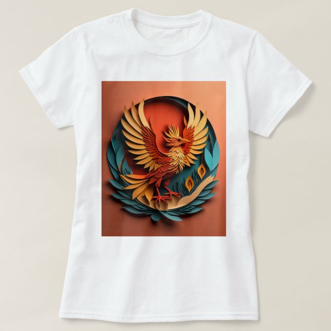 Phoenix Paper Art Design T-shirt  (Design Front)