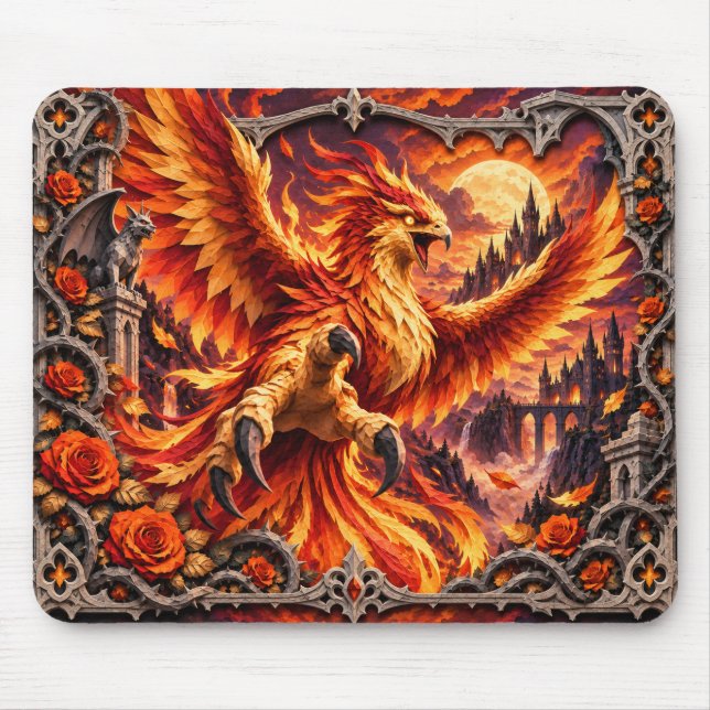 Phoenix, Paper Cut Monster Mouse Mat (Front)