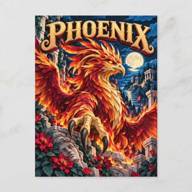 Phoenix, Paper Cut Monster Postcard (Front)