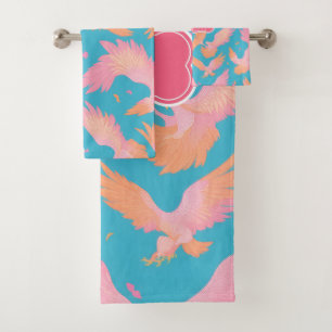 Phoenix Pastel Colourful Personalised Pattern Bath Towel Set