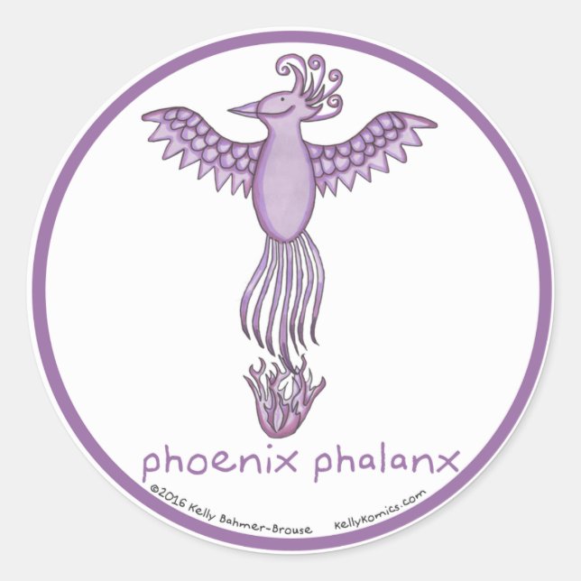 Phoenix Phalanx round stickers (Front)