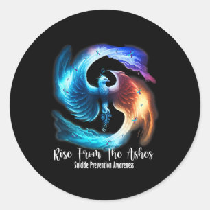 Phoenix Rise From The Ashes Suicide Prevention Awa Classic Round Sticker