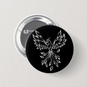 Phoenix Rises on Black 6 Cm Round Badge
