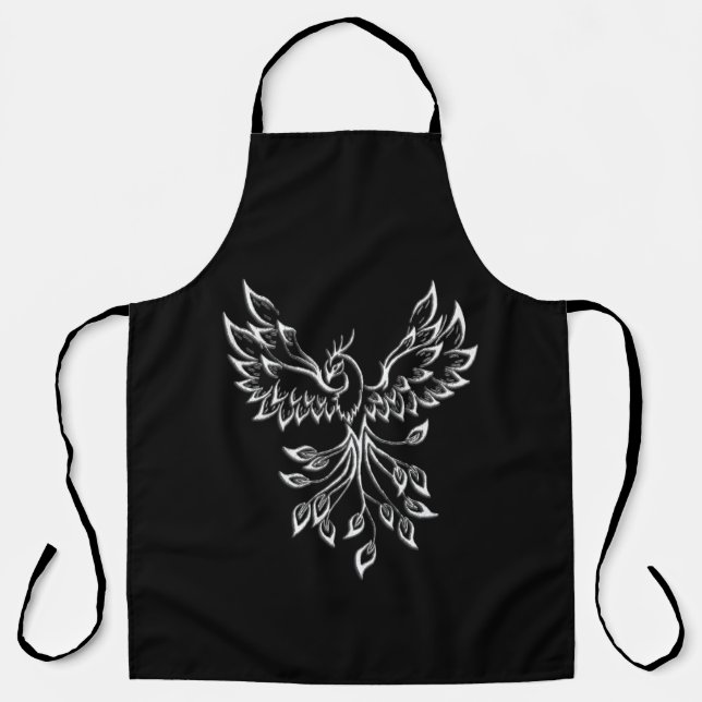 Phoenix Rises on Black  Apron (Front)