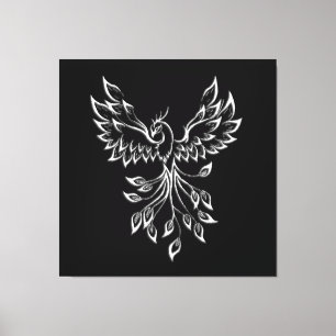 Phoenix Rises on Black Canvas Print