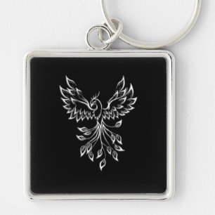 Phoenix Rises on Black  Key Ring
