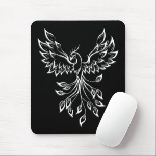 Phoenix Rises on Black Mouse Mat