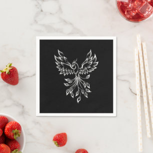 Phoenix Rises on Black Napkin