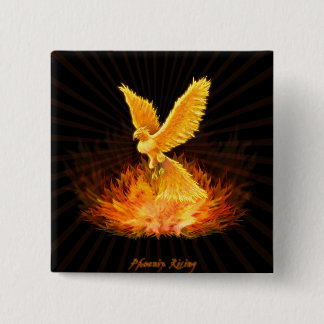 Phoenix Rising 15 Cm Square Badge