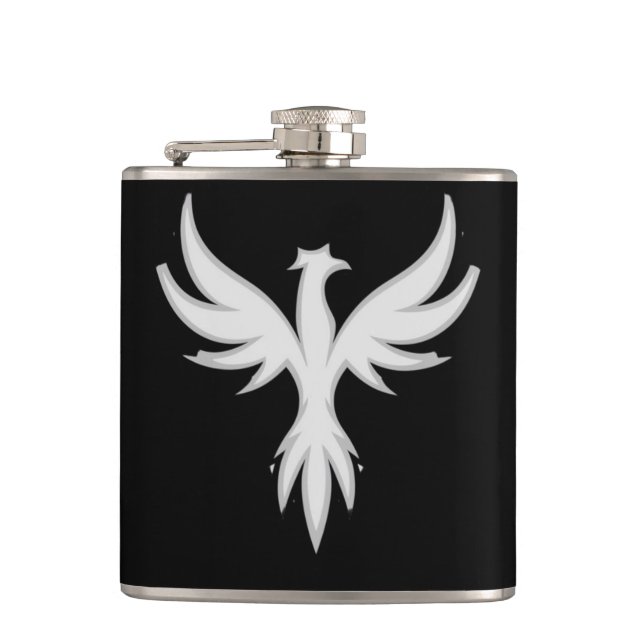 Phoenix Rising Black Flask (Front)