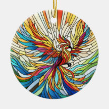 Phoenix Rising - colourful mosaic art