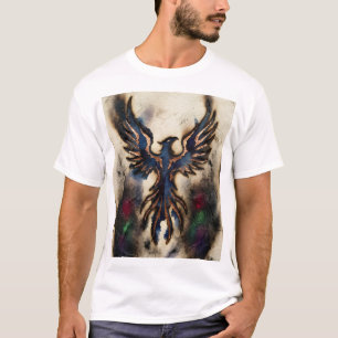 Phoenix Rising Dark Fire Fantasy Fine Art Print T-Shirt