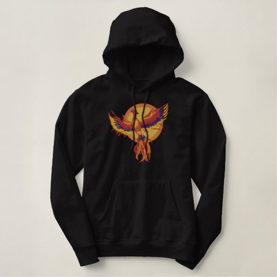 Phoenix Rising Embroidered Hoodie | Zazzle.co.uk