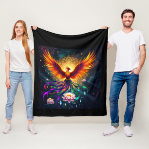 Phoenix Rising Fire Fleece Blanket