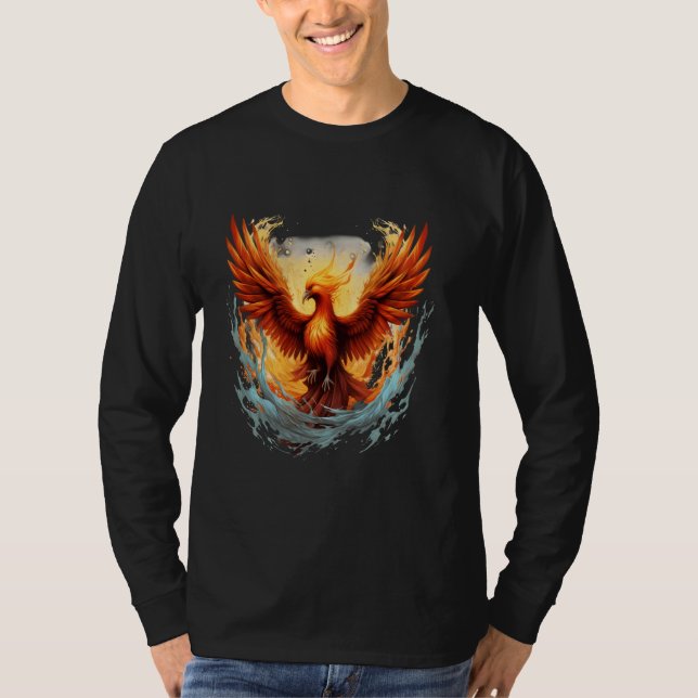 Phoenix Rising Firebird Artwork Fire Phoenix Bird  T-Shirt (Front)