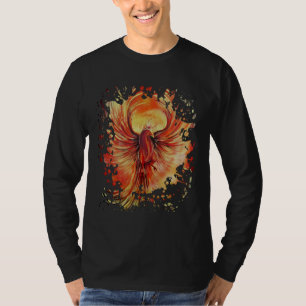 Phoenix Rising Flame Graphic Bold Fire Bird T-Shirt
