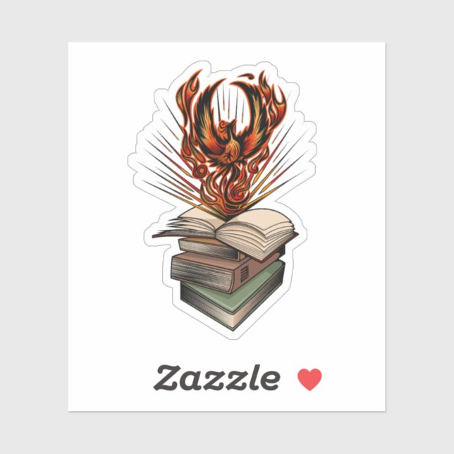 Phoenix Rising From Books Fire Fantasy Inspiration (Sheet)