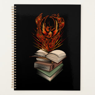 Phoenix Rising From Books Inspirational Fire Planner