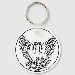 PHOENIX RISING FROM THE ASHES VINTAGE PRINT KEY RING