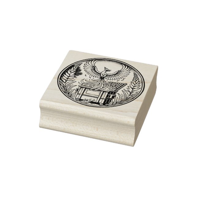 Phoenix Rising from the Dumpster Fire Ashes        Rubber Stamp (Stamp)