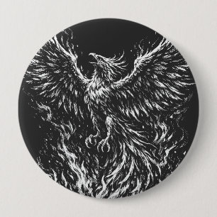 Phoenix Rising From the Flames by BurnsInHell 10 Cm Round Badge