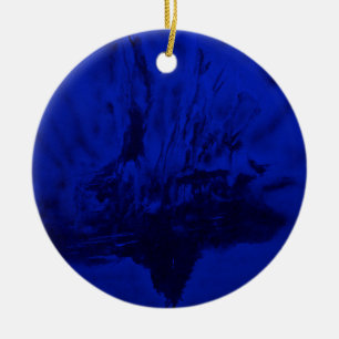 Phoenix Rising in Midnight Blue Ceramic Tree Decoration