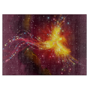 Phoenix Rising into a Purple Sky Cutting Board