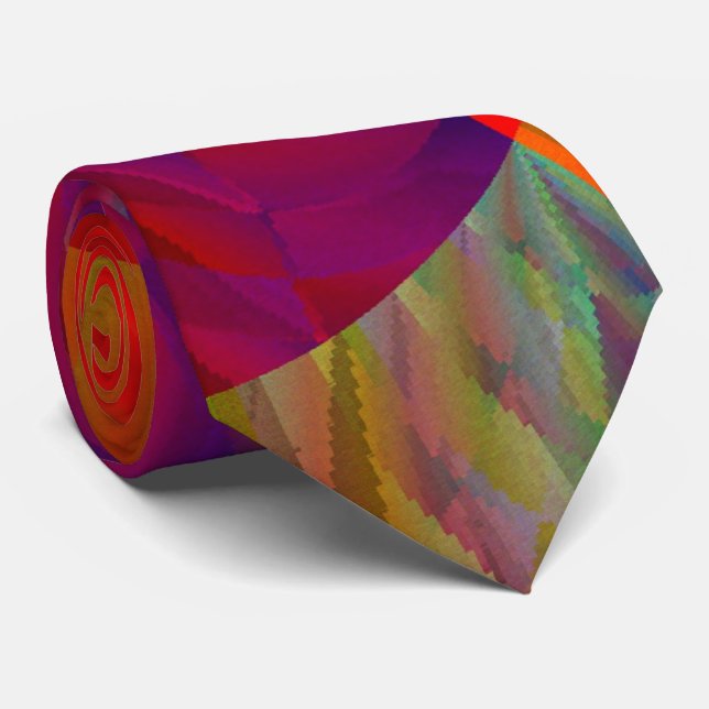 Phoenix Rising red modern abstract art Tie (Rolled)