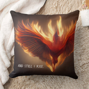 Phoenix Rising Support Inspiring Strength Cushion
