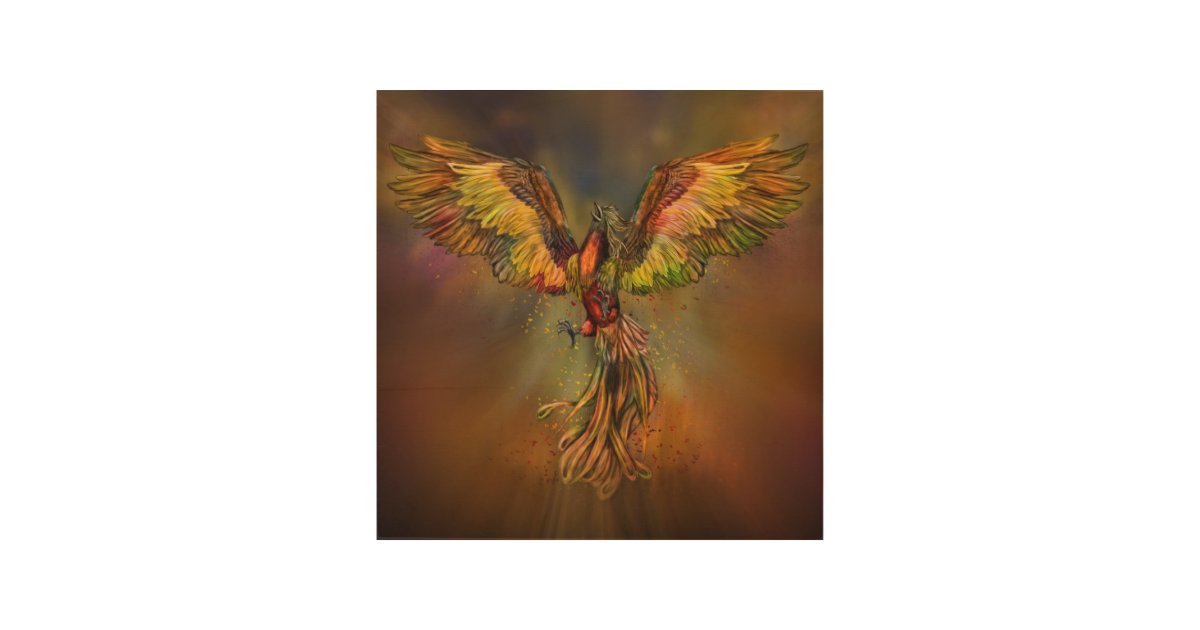 Phoenix Rising Wood Wall Art Zazzle