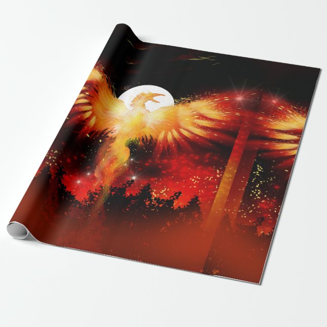 Phoenix Rising Wrapping Paper (Unrolled)