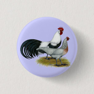 Phoenix: Silver Duckwing Pair 3 Cm Round Badge