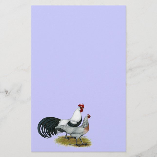 Phoenix:  Silver Duckwing Pair Stationery (Front)