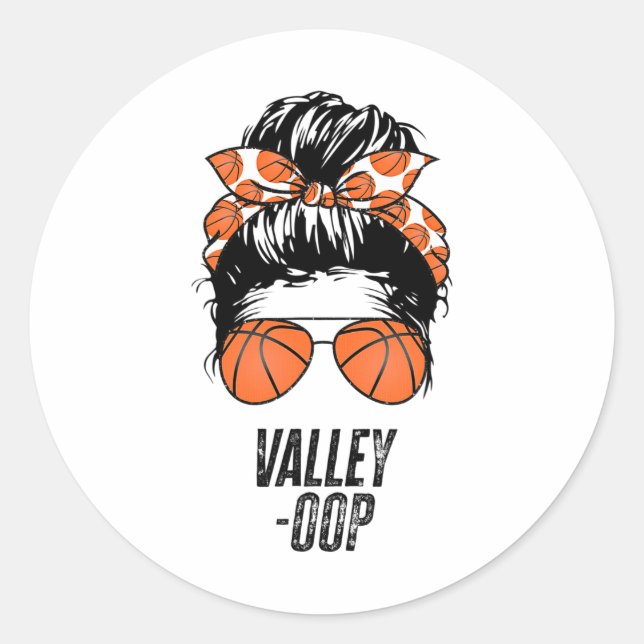 Phoenix Sketll Valley -oop Messy Bun Sun Sketll Fa Classic Round Sticker (Front)