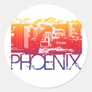 Phoenix Skyline Design Classic Round Sticker