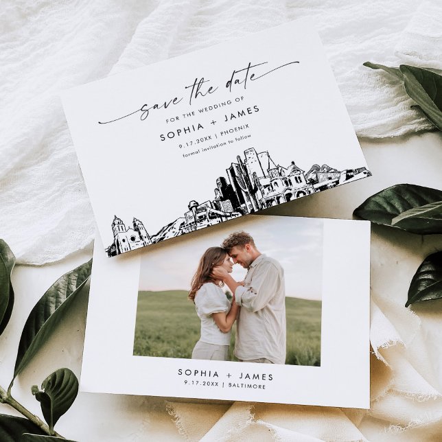 Phoenix Skyline Wedding Save the Date Card (Creator Uploaded)