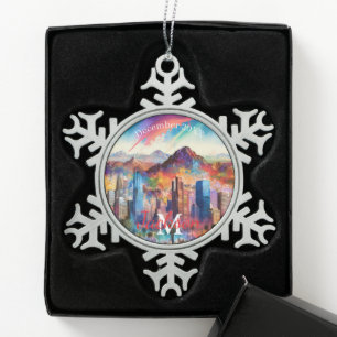 Phoenix  Snowflake Pewter Christmas ornament